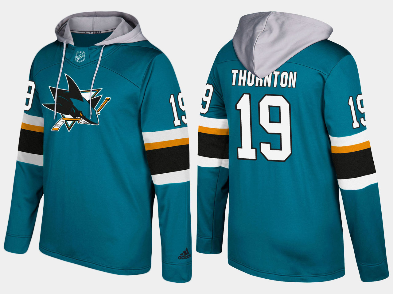 NHL Men San Jose sharks #19 joe thornton blue hoodie